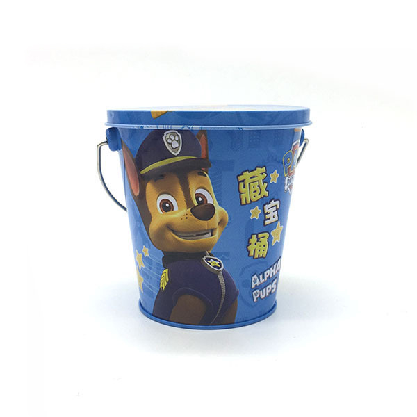Puppy Bucket Tin Plate Dog Food Container with Holder Customized Logo Recycled Materials