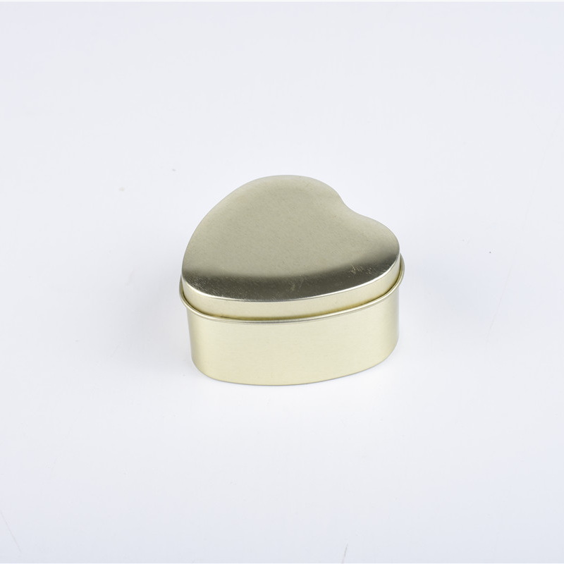 Mini Heart Shaped Gold Tinplate Tin Box