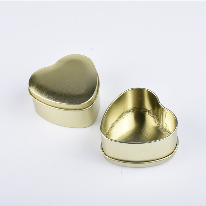 Mini Heart Shaped Gold Tinplate Tin Box