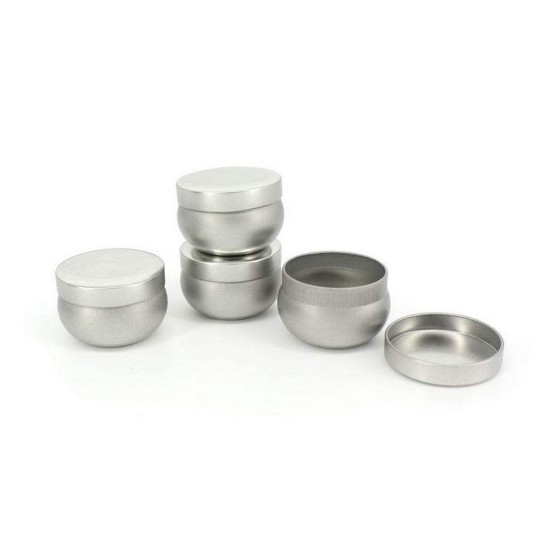 Silver & Custom Printing 2.5 Ounce Deep Drawn Tinplate Mini Candle Tin Jar
