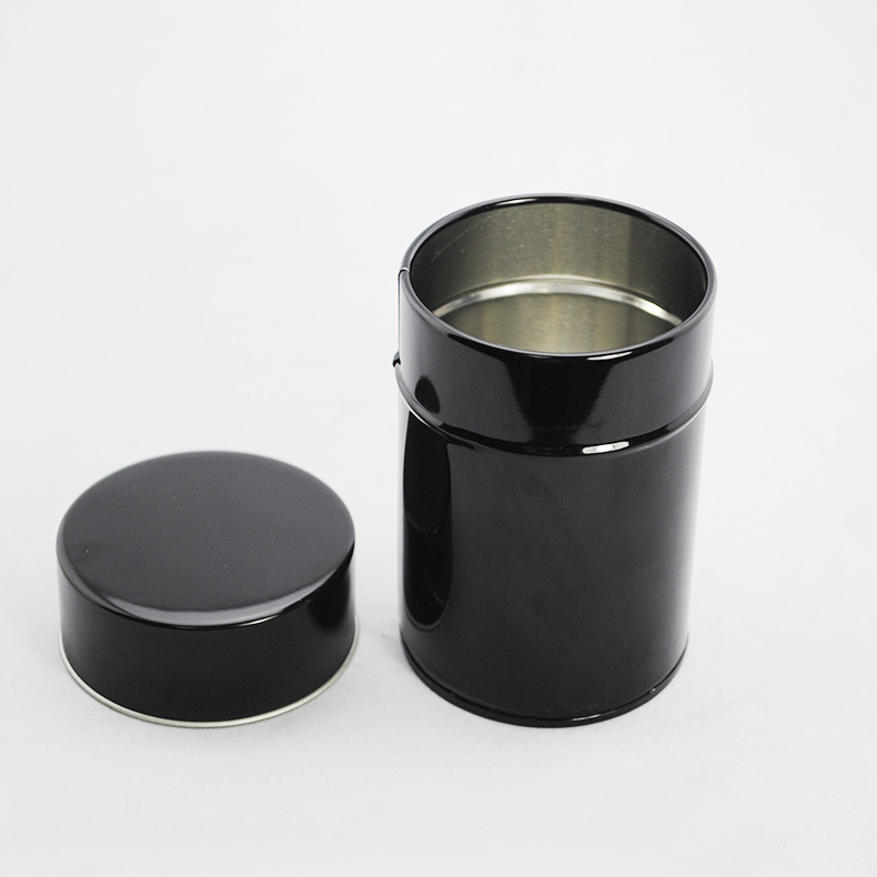 Tinplate Airtight Double-Lid Round Canister
