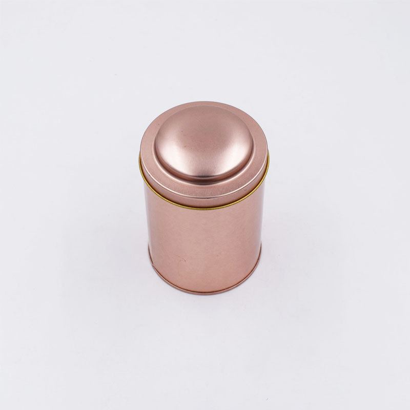 Round Tin Plate Tea Tin Box with Dome Lid