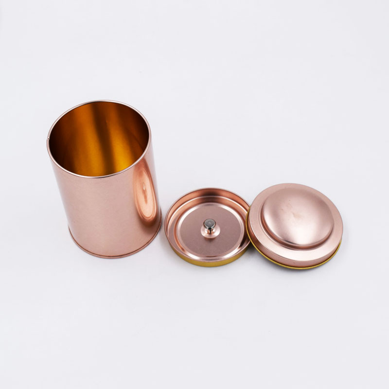 Round Tin Plate Tea Tin Box with Dome Lid