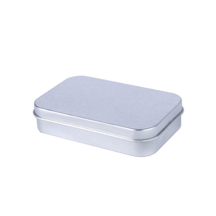 Rectangular Food Grade Hinged Lid Mint Tin Case Tablets Box