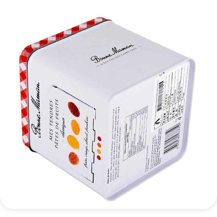 Square Tin Plate Trash Tin Box with Cover Crafts Storage Containers