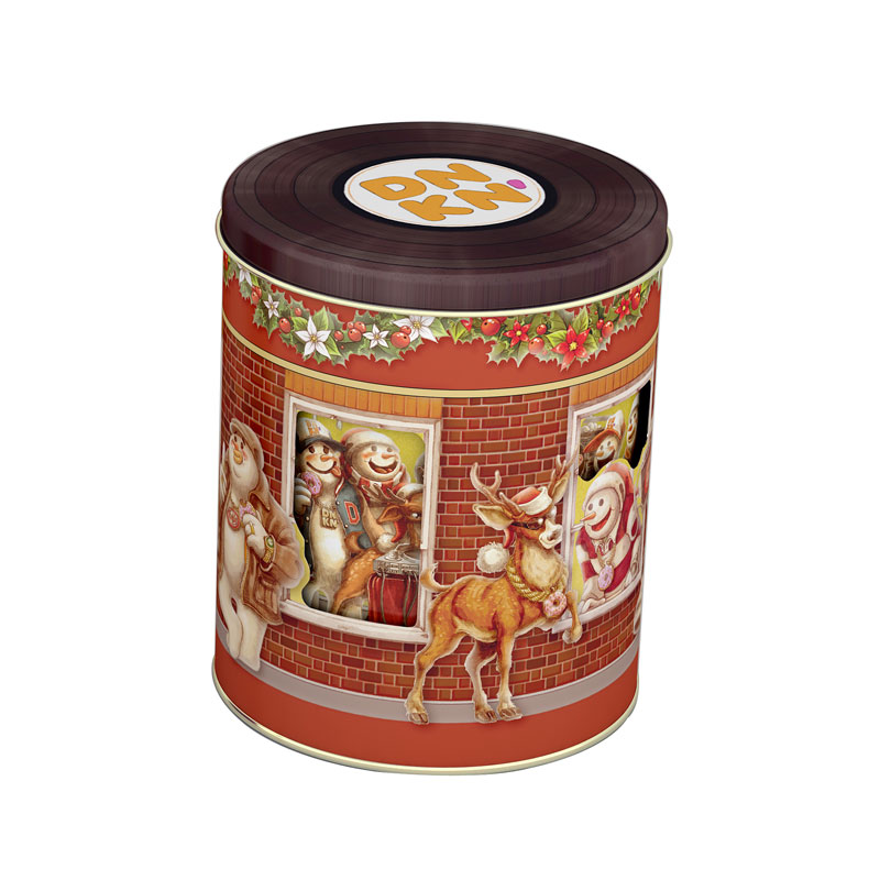 High End Biscuit Carousel Gift Tin Box Music
