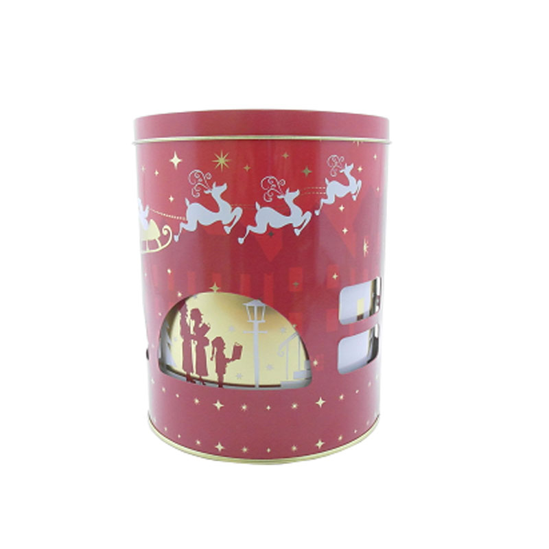 High End Biscuit Carousel Gift Tin Box Music