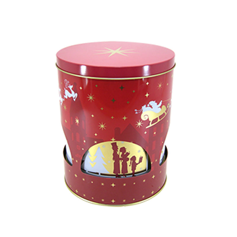 High End Biscuit Carousel Gift Tin Box Music