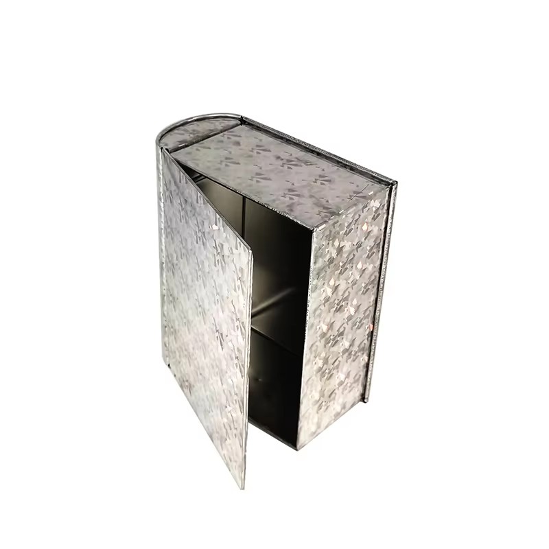 Customizable Book Shaped Tinplate Gift Box with Recycled Metal