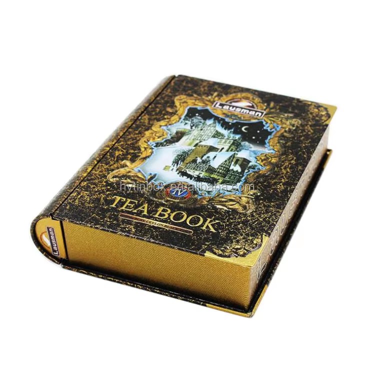 Customizable Book Shaped Tinplate Gift Box with Recycled Metal