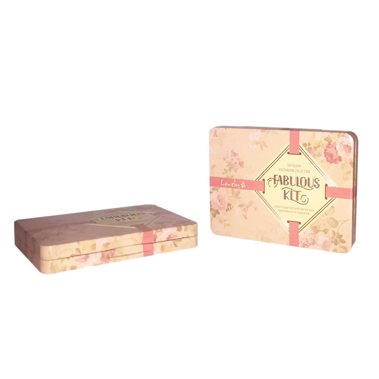 Custom Printing Tinplate Cosmetic 9-Color Magnetic Eyeshadow Palette with Mirror