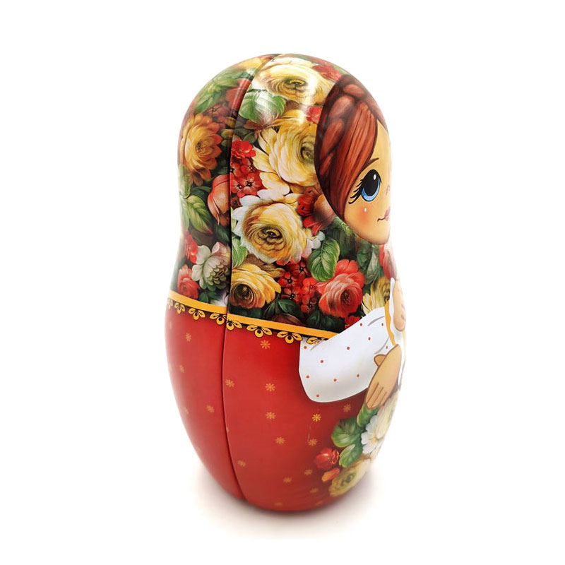 Custom Printing  Russia Doll Tin Container Metal Can