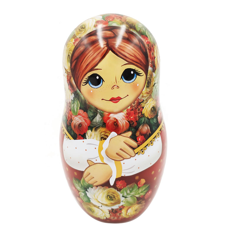 Custom Printing Russia Doll Tin Container Metal Can