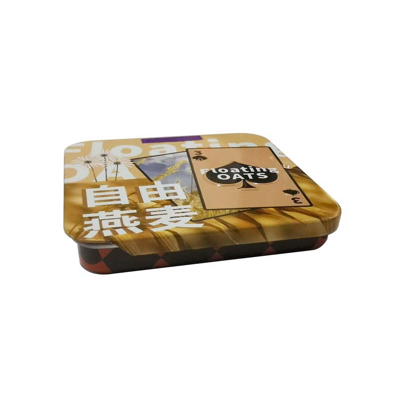 Display Use Pocket Size Custom Printing Square Shape Slide Lid Tin Box