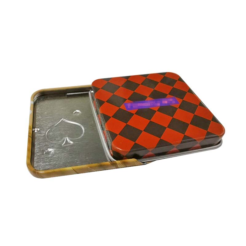 Display Use Pocket Size Custom Printing Square Shape Slide Lid Tin Box