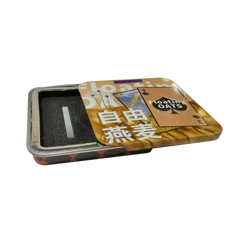 Display Use Pocket Size Custom Printing Square Shape Slide Lid Tin Box