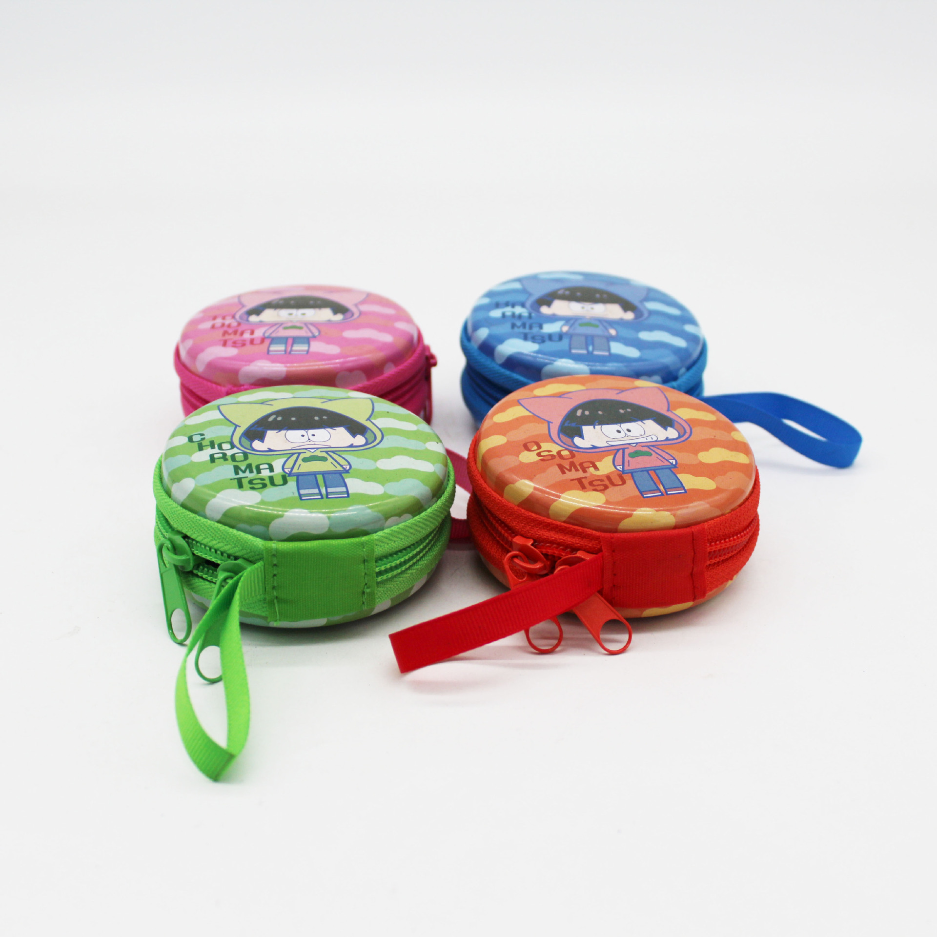 Wholesale Round Zipper Metal Tin Box with Hook Food Grade Portable Candy Case Coin Purse