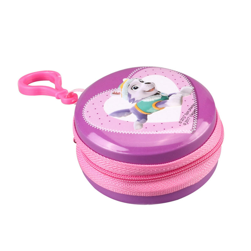 Wholesale Round Zipper Metal Tin Box with Hook Food Grade Portable Candy Case Coin Purse