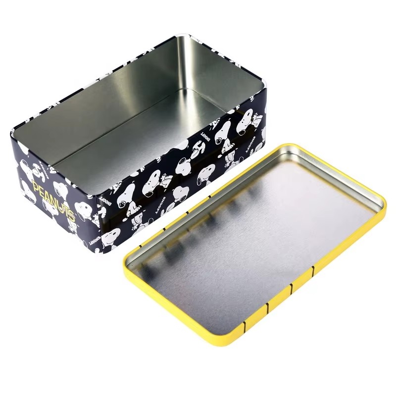Rectangular Metal Custom Print Christmas Gift Packaging Socks Tinplate Container